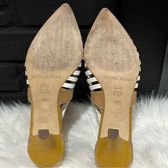 ANTONIO MELANI Yellow and Tan Heels - Picture 8 of 11
